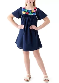 Girls 7-16 Embellished Swing Dress