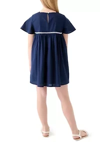 Girls 7-16 Embellished Swing Dress