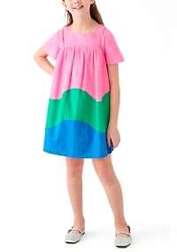 Girls 7-16 Color Blocked Swing Dress