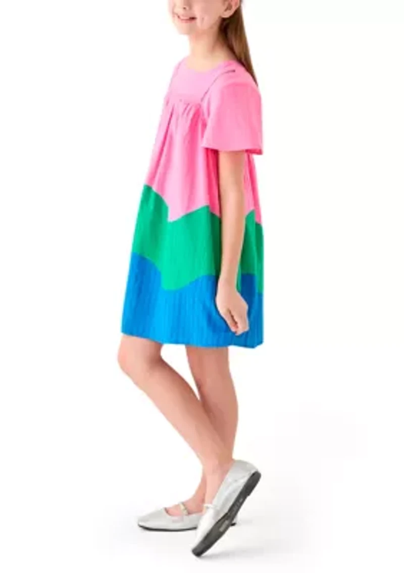 Girls 7-16 Color Blocked Swing Dress
