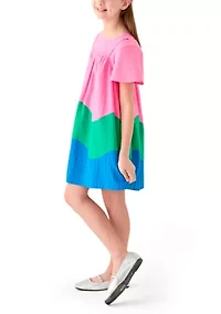Girls 7-16 Color Blocked Swing Dress
