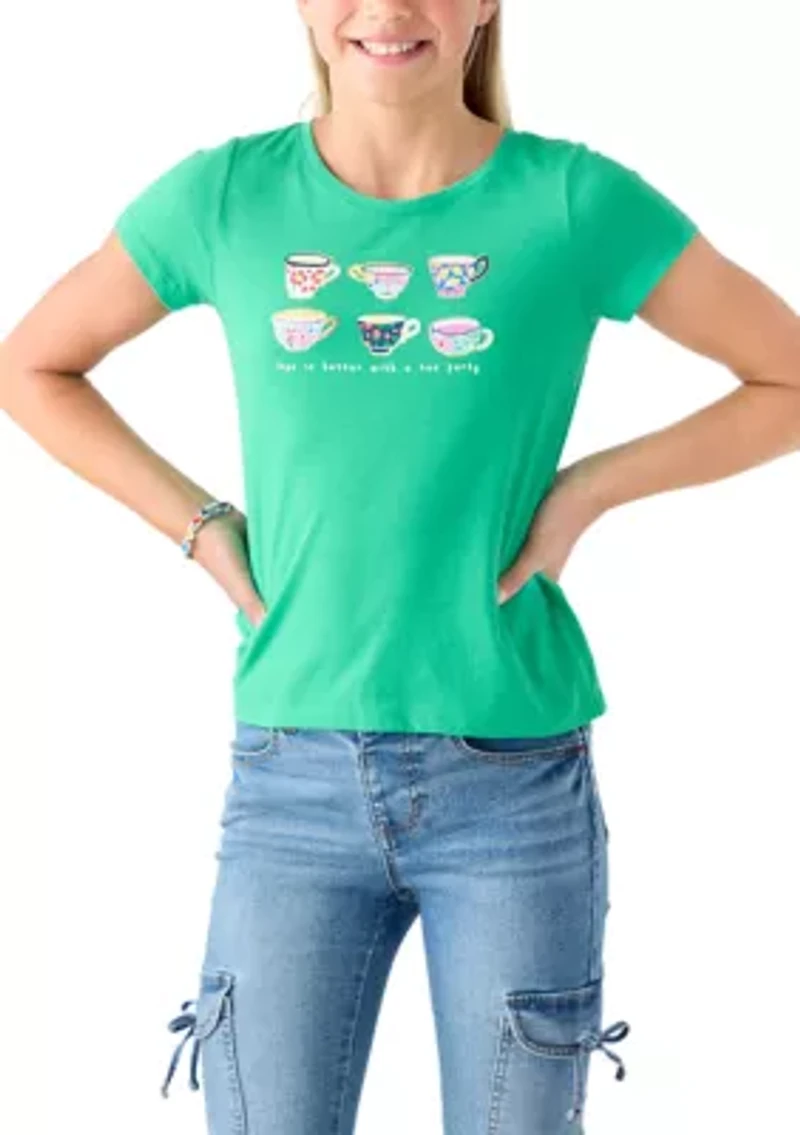 Girls 7-16 Short Sleeve Graphic Essential T-Shirt