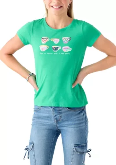 Girls 7-16 Short Sleeve Graphic Essential T-Shirt