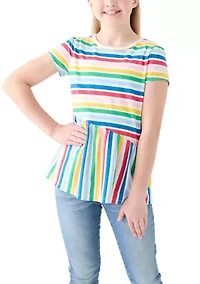 Girls 7-16 Asymmetrical Printed Tunic