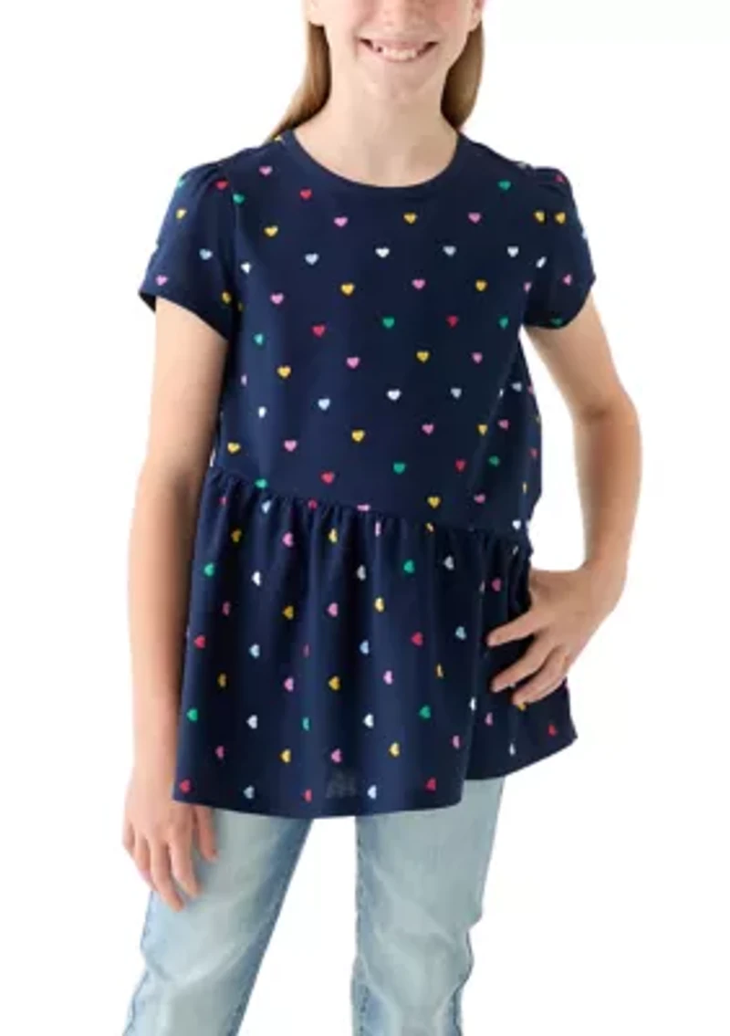 Girls 7-16 Asymmetrical Printed Tunic
