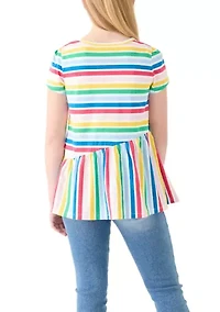 Girls 7-16 Asymmetrical Printed Tunic