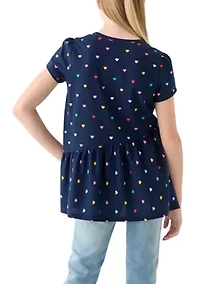 Girls 7-16 Asymmetrical Printed Tunic