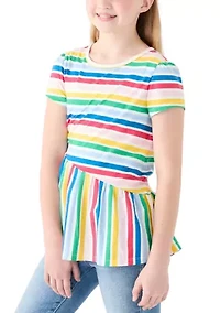 Girls 7-16 Asymmetrical Printed Tunic