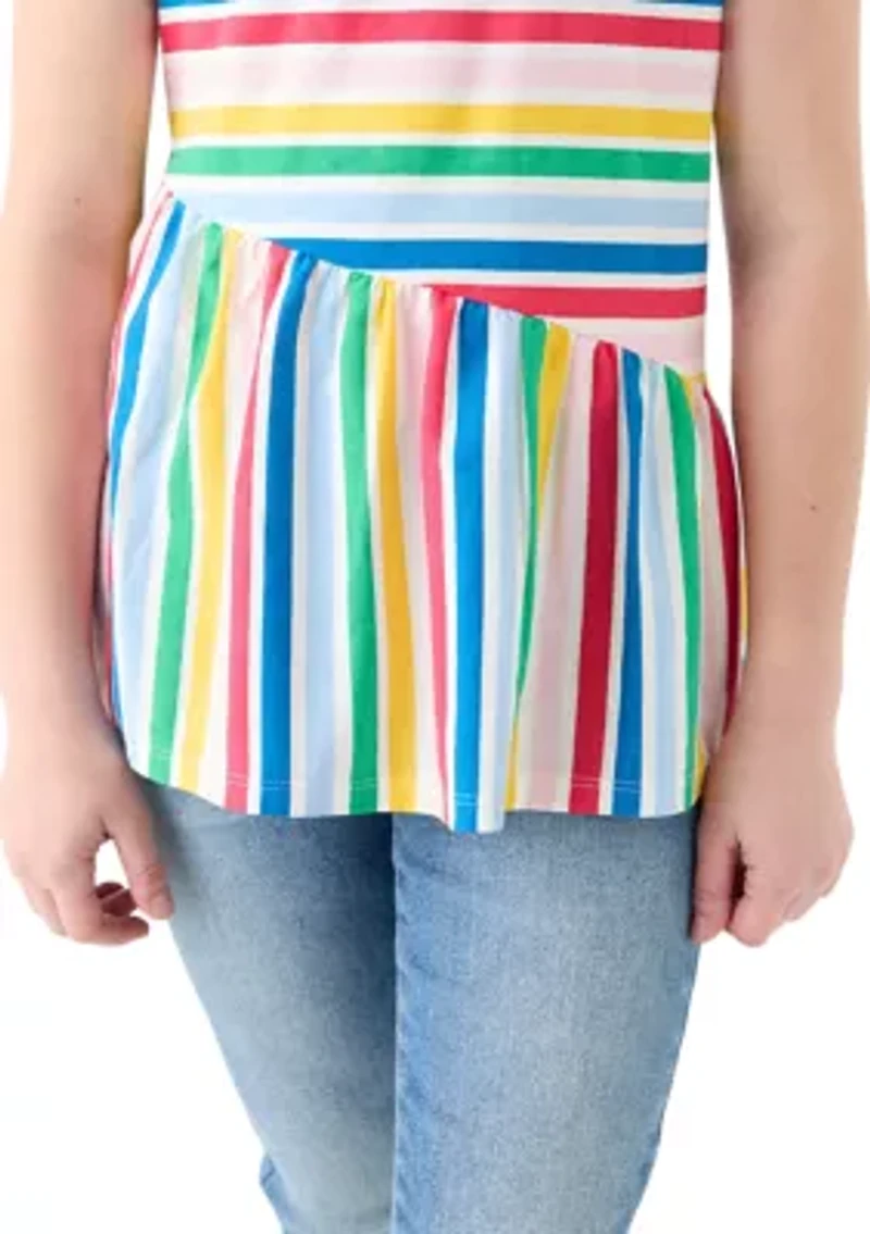 Girls 7-16 Asymmetrical Printed Tunic