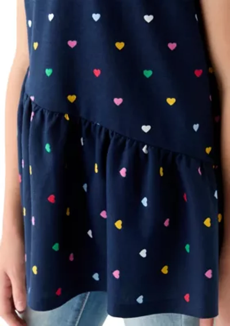 Girls 7-16 Asymmetrical Printed Tunic