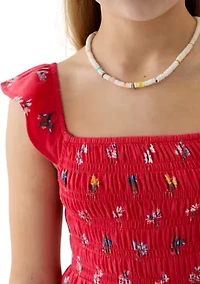 Girls 7-16 Smocked Knit Dress