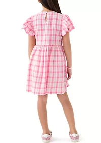Girls 7-16 Puff Sleeve Printed Dress