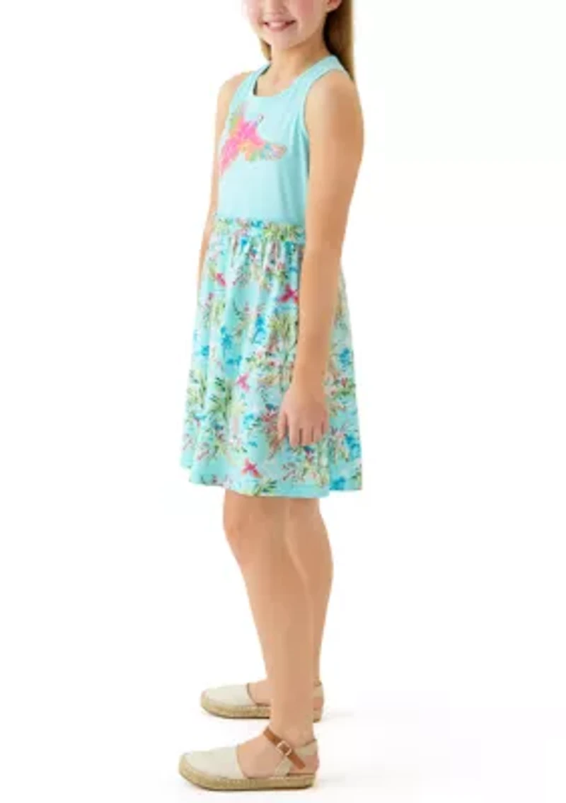 Girls 7-16 Printed Jersey Knit Tank Dress
