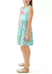 Girls 7-16 Printed Jersey Knit Tank Dress