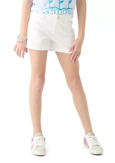 Girls 7-16 5-Pocket Roll Cuff Shorts