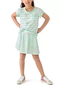 Girls 7-16 Stripe Knit Skort