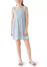 Girls 7-16 Smocked Knit Dress