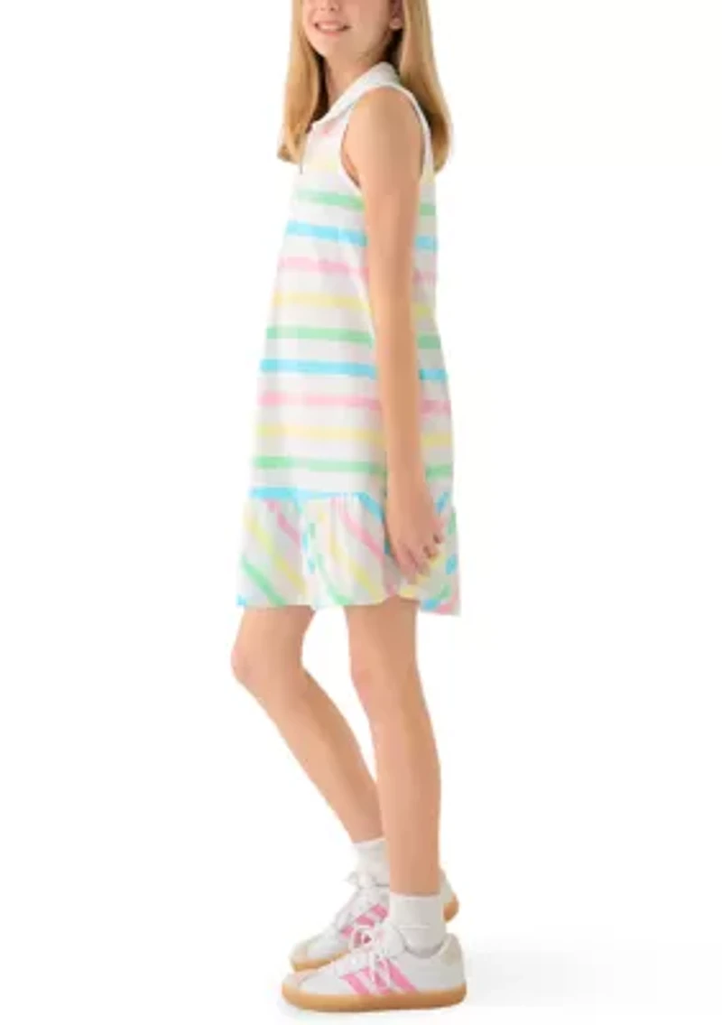 Girls 7-16 Sleeveless Knit Polo Dress