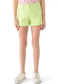Girls 7-16 Stretch Roll Cuff Shorts