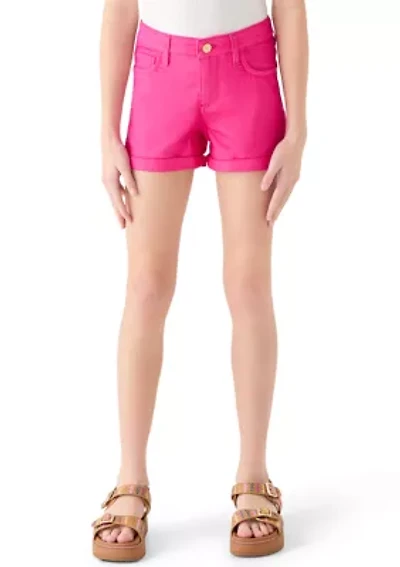 Girls 7-16 Stretch Roll Cuff Shorts
