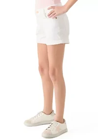 Girls 7-16 Stretch Roll Cuff Shorts