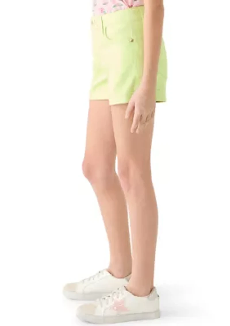 Girls 7-16 Stretch Roll Cuff Shorts