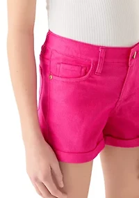 Girls 7-16 Stretch Roll Cuff Shorts