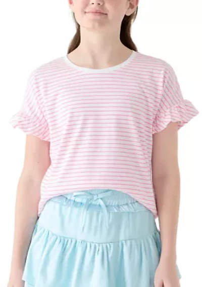 Girls 7-16 Short Sleeve Ruffle Essential T-Shirt