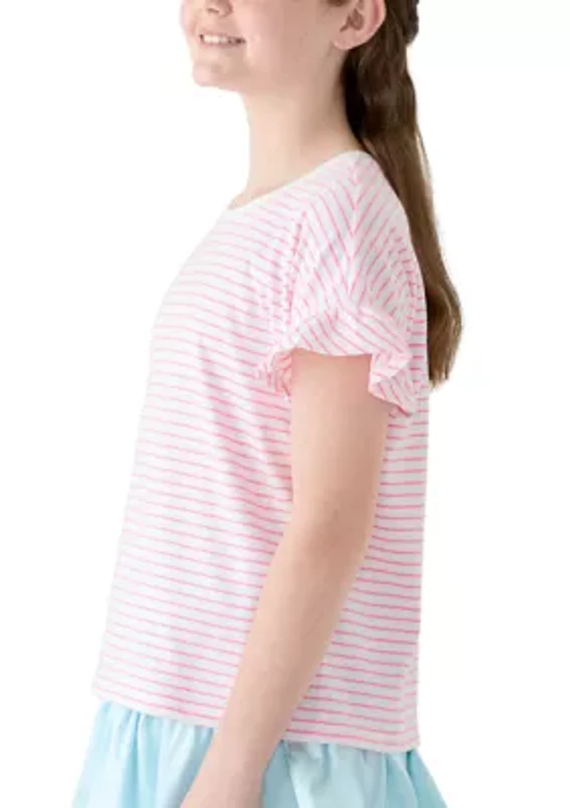Girls 7-16 Short Sleeve Ruffle Essential T-Shirt