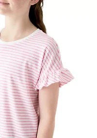 Girls 7-16 Short Sleeve Ruffle Essential T-Shirt