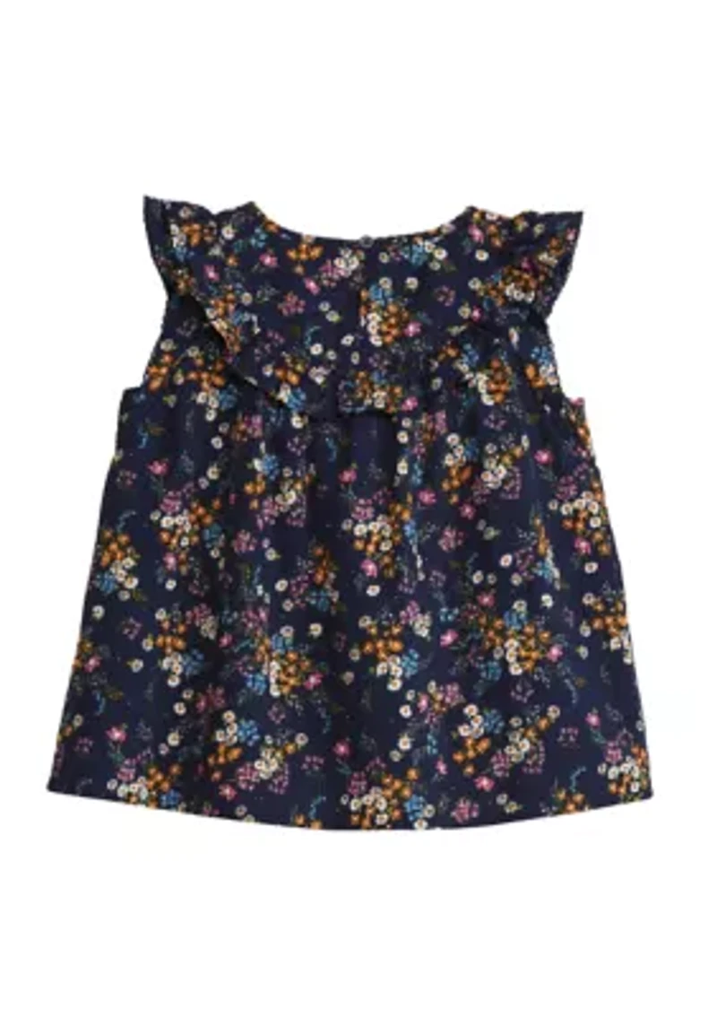 Girls 4-6x Circle Ruffle Top