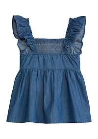 Girls 4-6x Sleeveless Smocked Babydoll Top