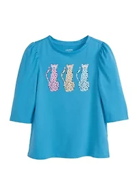 Girls 4-6x 3/4 Puff Sleeve Perfume Graphic T-Shirt