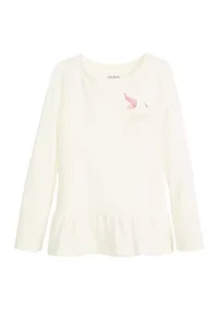Girls 4-6x Ruffle Hem T-Shirt