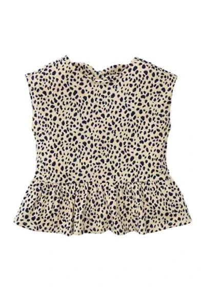 Girls 4-6x Crinkle Knit Bow Back Printed Top