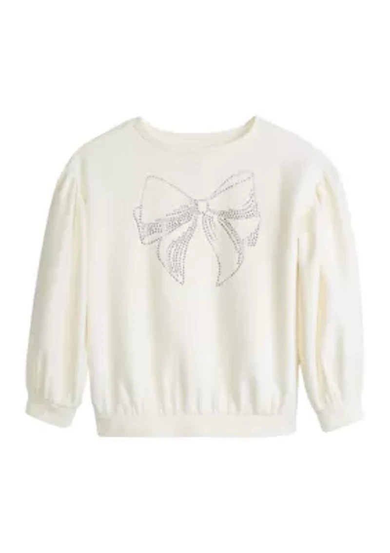 Girls 4-6x Puff Sleeve Sweatshirt