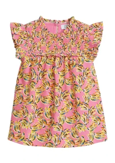 Girls 4-6x High Neck Ruffle Top