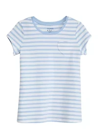 Girls 4-6x Short Sleeve Essential Jersey Yarn Dyed T-Shirt