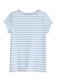 Girls 4-6x Short Sleeve Essential Jersey Yarn Dyed T-Shirt