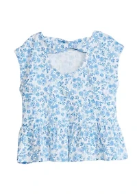 Girls 4-6x Bow Back Printed Top