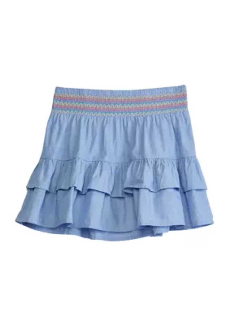 Girls 4-6x End on Woven Ruffle Skirt