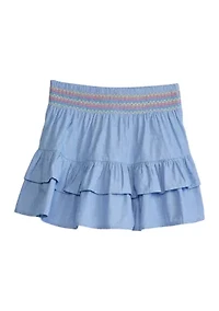 Girls 4-6x End on Woven Ruffle Skirt