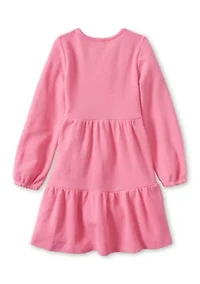 Girls 4-6x Long Sleeve Tiered Waffle Dress