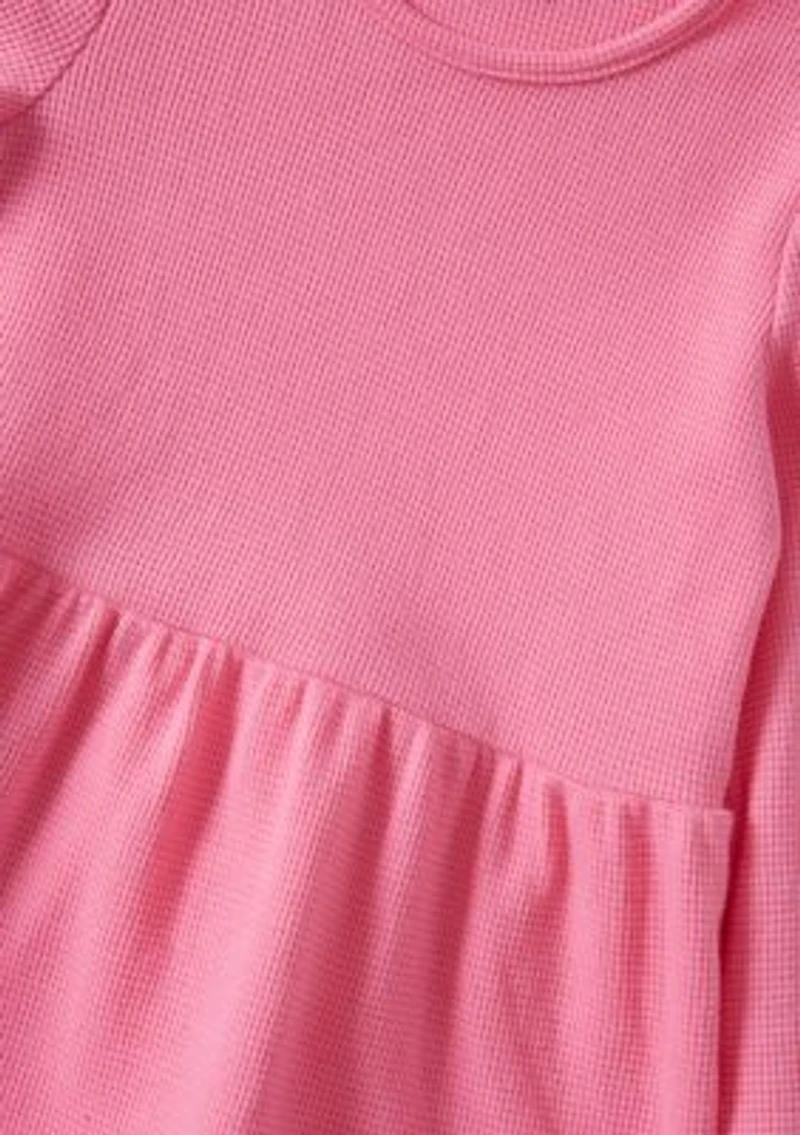 Girls 4-6x Long Sleeve Tiered Waffle Dress
