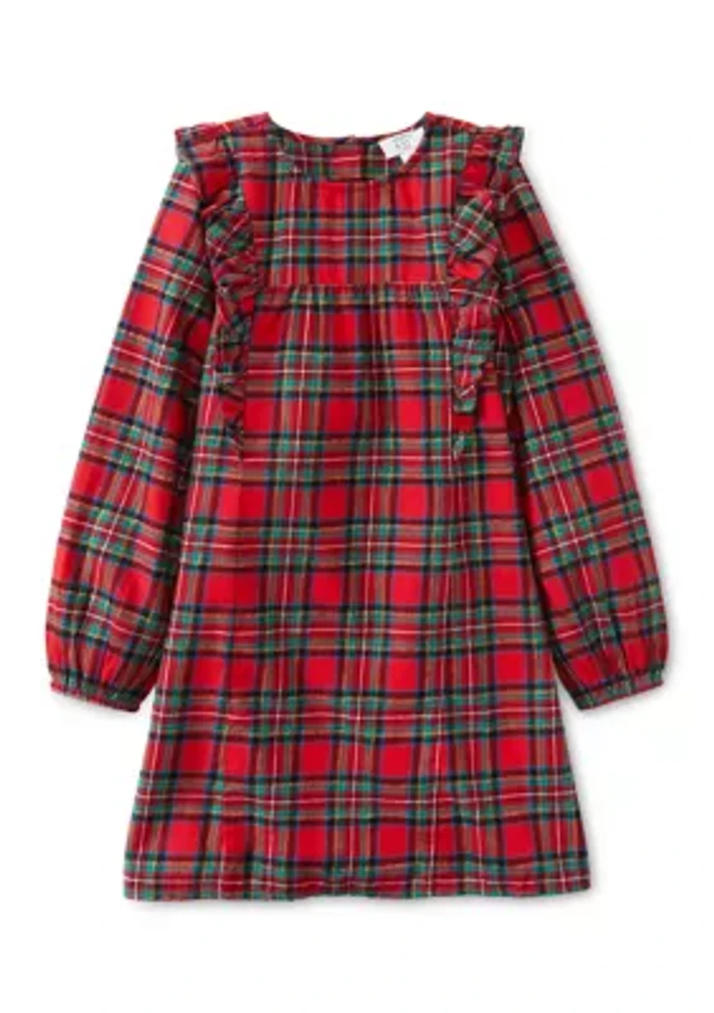 Girls 4-6x Ruffle Front Plaid Dress
