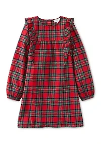 Girls 4-6x Ruffle Front Plaid Dress