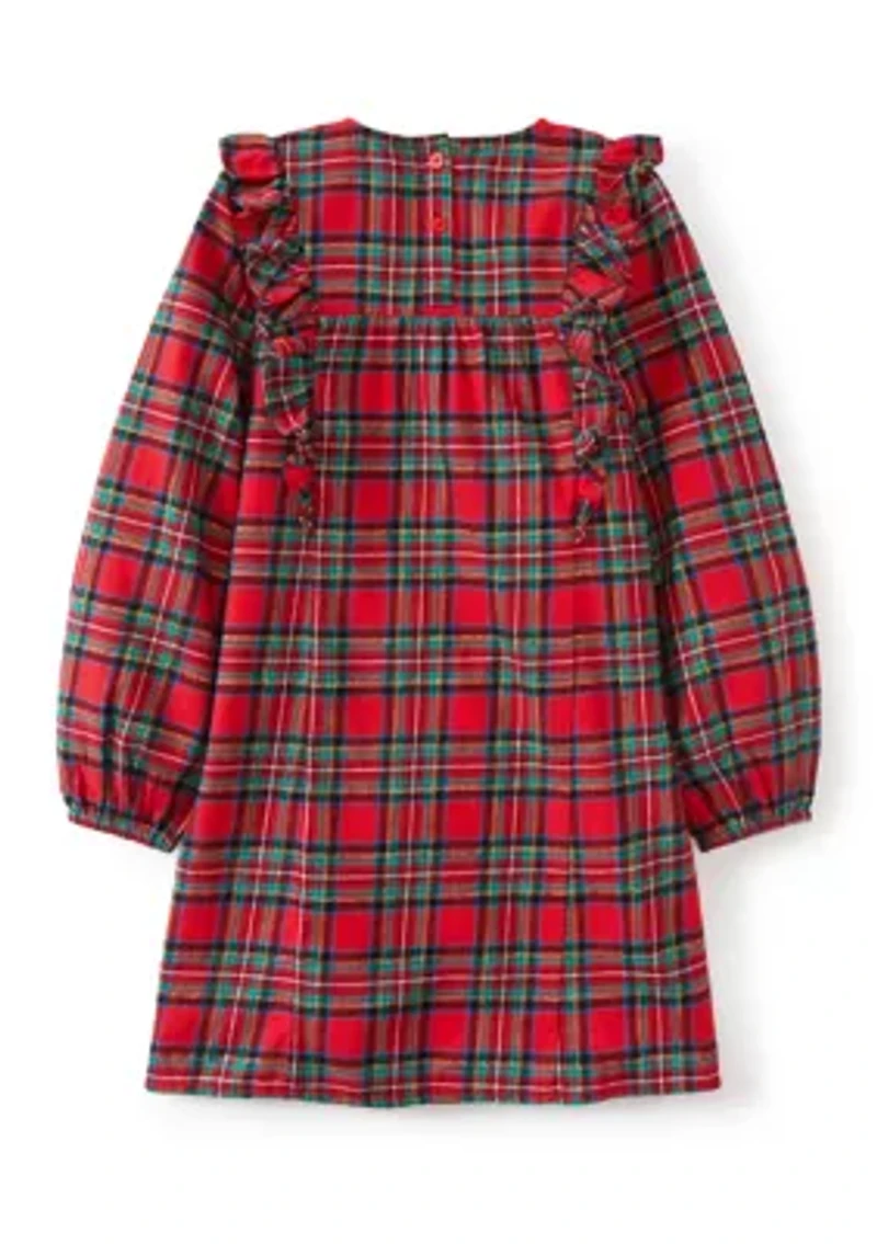 Girls 4-6x Ruffle Front Plaid Dress