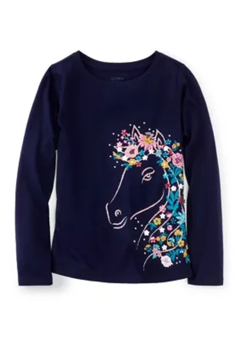 Girls 4-6x Long Sleeve Graphic Essential T-Shirt