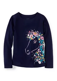 Girls 4-6x Long Sleeve Graphic Essential T-Shirt