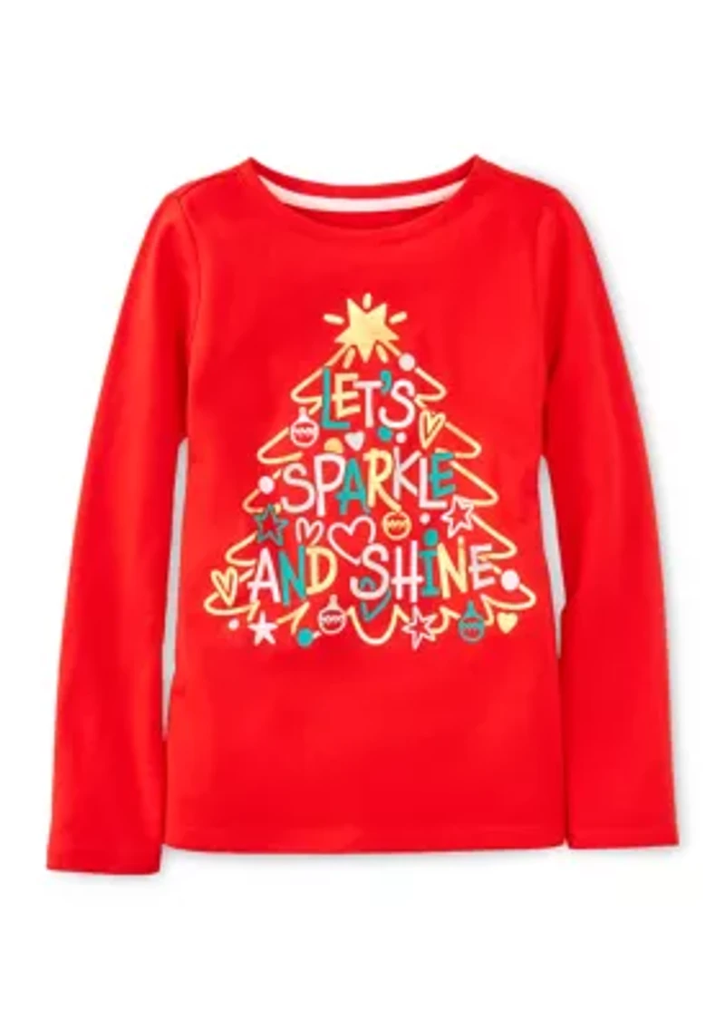 Girls 4-6x Holiday Long Sleeve T-Shirt